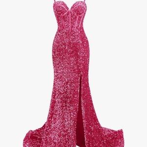 Elegant Pink Sequin Gown